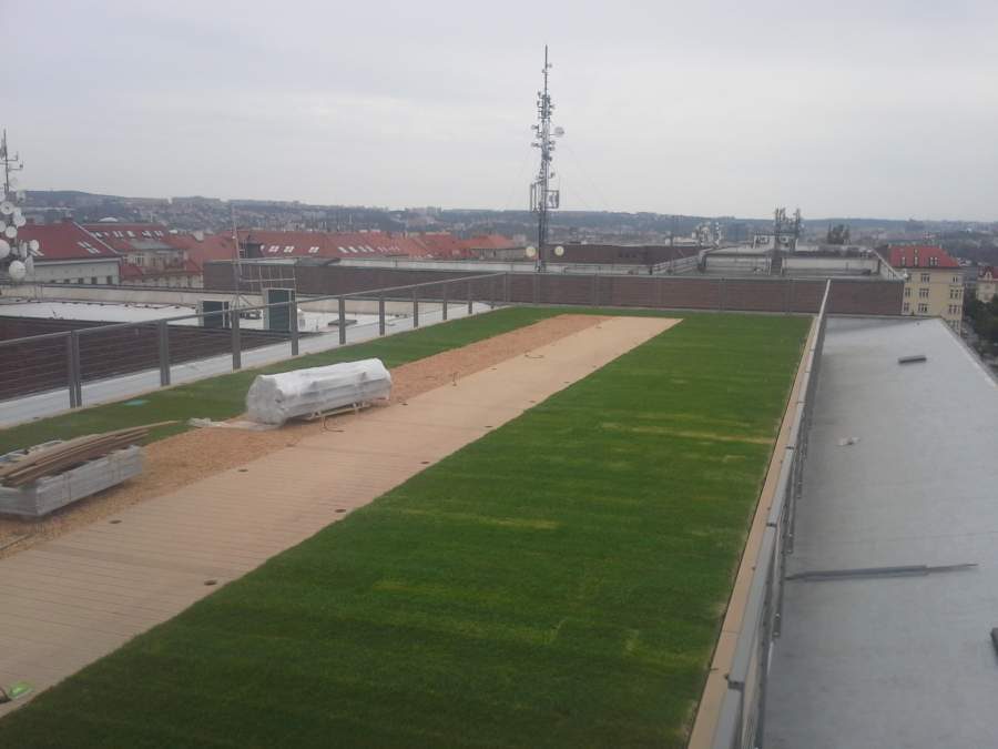 Zelená střecha a pochozí terasa Národní zemědělské muzeum Praha